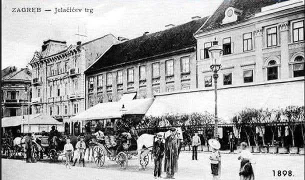 Kavane i terase na južnoj strani Trga bana Jelačića 1898. godine